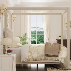 Upholstered Canopy Bed Frame With Headboard, Button Tufted, Nailhead Trim Design, No Box Spring Required 15 Upholstered Canopy Bed Frame With Headboard, Button Tufted, Nailhead Trim Design, No Box Spring Required -Garvee GUEST 77a5609f 2102 474c a8ed a408c1adef81