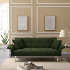 WhizMax Convertible Sofa Bed, Velvet Upholstered Futon Convertible Couch, Folding Sleeper Sofa Bed, Daybed Guest Bed For Living Room Bedroom -Garvee GUEST 78c53f23 d6dc 45b2 98d6 9d88fa696c06