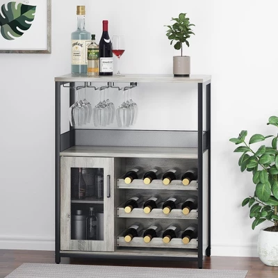 3-Tier Wine Bar Cabinet With Detachable Wine Rack And Storage Space 12 3-Tier Wine Bar Cabinet With Detachable Wine Rack And Storage Space - Image 10