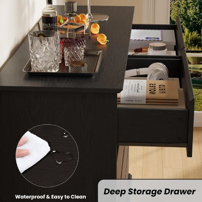 Dresser For Bedroom With 6 Drawers, Modern Chest Featuring LED Lights And Charging Station, Spacious Storage Cabinet With Open Space 6 Dresser For Bedroom With 6 Drawers, Modern Chest Featuring LED Lights And Charging Station, Spacious Storage Cabinet With Open Space - Image 4