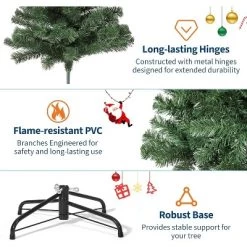 Garvee Flocked Christmas Tree, Prelit Snowy Tree With 8 Modes, Foldable Stand, Foot Pedal, Holiday Home Decoration, White Flock -Garvee GUEST 7a005f10 7987 444b 8665 11615fb7ad9e