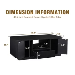 46.5" Fluted Coffee Table With Storage For Living Room,Modern Oval Center Table With 2 Drawers And 2 Compartments -Garvee GUEST 7a26fa31 7b95 4118 bbf1 80785cec5aed