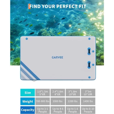 Garvee Inflatable Floating Dock Air Dock Platform, Capacity - Heavy-Duty PVC Raft For Pool/Lake 3 Garvee Inflatable Floating Dock Air Dock Platform, Capacity - Heavy-Duty PVC Raft For Pool/Lake