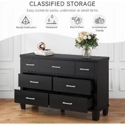 7-Drawer Modern Dresser With Metal Handles, Wooden Chest Of Drawers Organizer For Bedroom And Living Room Storage 14 7-Drawer Modern Dresser With Metal Handles, Wooden Chest Of Drawers Organizer For Bedroom And Living Room Storage -Garvee GUEST 7ab40e0e d18e 48c5 b7da 2fe4fecce187