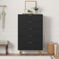 Dresser, Modern 5 Drawer Dresser For Bedroom With Gold Handle And Large Drawer, Wood Double Chest Of Drawers And Storage Organizer For Living Room -Garvee GUEST 7b45e22e ce99 4c41 91b6 17556ed0dd09