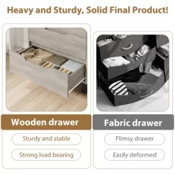 Garvee 4 Dresser For Bedroom, 41.7" Tall Dresser, Freestanding Vertical Drawer Cabinet With Storage, Wooden Closet Storage Chest For Bedroom -Garvee GUEST 7b852620 e047 4b9e a1f3 1129682a8906