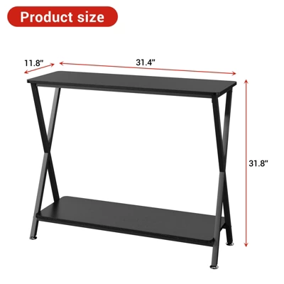 Narrow Console Table Behind Couch Table, 2-Tier Industrial Entryway Table For Living Room, Hallway, Foyer (Vintage) 8 Narrow Console Table Behind Couch Table, 2-Tier Industrial Entryway Table For Living Room, Hallway, Foyer (Vintage) - Image 6