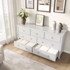 7-Drawer Dresser For Bedroom, White Modern Tall Chest Of Drawers - Storage Dresser With Anti-Tip Design, Robot Vacuum Friendly 12 7-Drawer Dresser For Bedroom, White Modern Tall Chest Of Drawers - Storage Dresser With Anti-Tip Design, Robot Vacuum Friendly -Garvee GUEST 7cf823df a750 4f04 b58a 16338059a88d