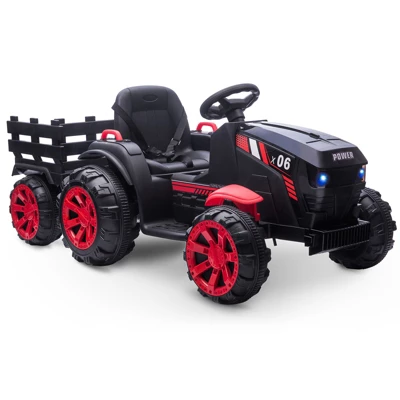 Garvee 12V Kids Ride On Tractor Toys With Trailer,Electric Vehicles Toy Tractor With Remote Control 3 Garvee 12V Kids Ride On Tractor Toys With Trailer,Electric Vehicles Toy Tractor With Remote Control