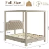 Upholstered Canopy Bed Frame With Headboard, Button Tufted, Nailhead Trim Design, No Box Spring Required 2 Upholstered Canopy Bed Frame With Headboard, Button Tufted, Nailhead Trim Design, No Box Spring Required -Garvee GUEST 7daa3738 9c04 45ef 9c9b 981eab98d42b