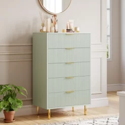 Dresser, Modern 5 Drawer Dresser For Bedroom With Gold Handle And Large Drawer, Wood Double Chest Of Drawers And Storage Organizer For Living Room -Garvee GUEST 7e86ef3b 6437 47d8 8d60 8786b2a3914c