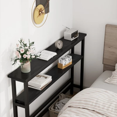 Whizmax 39.4" Narrow Sofa Table, 2 Tier Skinny Console Table With Adjustable Shelf, Slim Behind Couch Table For Living Room, Entryway, Hallway 5 Whizmax 39.4" Narrow Sofa Table, 2 Tier Skinny Console Table With Adjustable Shelf, Slim Behind Couch Table For Living Room, Entryway, Hallway - Image 3