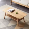 Center Table, Wood Coffee Table With Storage Shelf, Rectangular Modern Minimalism Design Side Table With Wooden Legs For Living Room Reception Room -Garvee GUEST 7ef97700 f8f0 474a 830c b2c5d8f28577