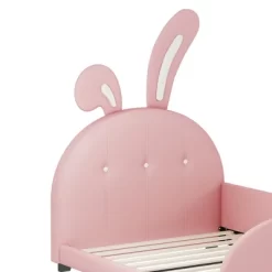 Cute Twin Size Upholstered Princess Bed,Platform Bed With Rabbit-Shape Headboard And Footboard,for Kids Toddlers Boys Girls Bedroom Use -Garvee GUEST 7f728ecc 75a5 481b 9c50 93df401f267a