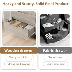 4 Dresser For Bedroom, 41.5" Tall Dresser, Freestanding Vertical Drawer Cabinet With Storage, Wooden Closet Storage Chest For Living Room, Entryway -Garvee GUEST 7f7acd78 ba3c 4ccf 992e 5f8f00e02fd5