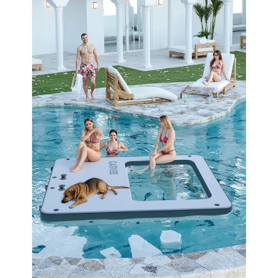 Inflatable Water Hammock Floating Dock Mesh, Heavy Duty River Floats Lake Raft For Tanning Pool Float Island Platform Pad Mat Party 6 Inflatable Water Hammock Floating Dock Mesh, Heavy Duty River Floats Lake Raft For Tanning Pool Float Island Platform Pad Mat Party - Image 4