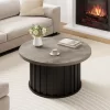 Garvee Round Coffee Table, Mid Century Modern Coffee Table With Metal Base, 31.9" Fluted Center Table For Living Room, Home Small Space, -Garvee GUEST 7ff1bb5f eb21 48e0 8f52 9b93be325434