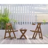 3-Piece Patio Bistro Set With Rectangular Coffee Table, 2 Chairs Outdoor Wood Foldable Small Table And Chair Set -Garvee GUEST 804cd22a f709 44e2 9ec3 23e678c2b0ff