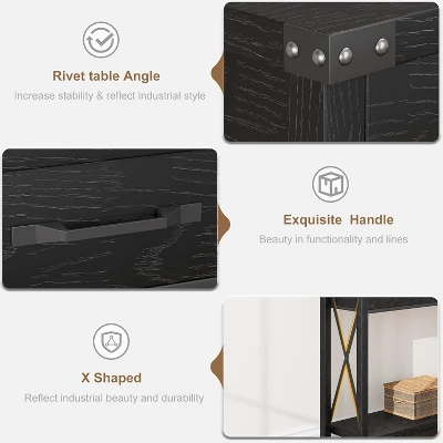 Farmhouse Console Table With 2 Drawers And Storage Shelf, Wood Sofa Table For Entryway, Living Room, Hallway, And Foyer 8 Farmhouse Console Table With 2 Drawers And Storage Shelf, Wood Sofa Table For Entryway, Living Room, Hallway, And Foyer - Image 6