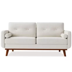 65" Loveseat Sofa, Mid Century Modern Couch Comfy Love Seat Couches, 2 Seater Deep Seat Couch Linen Upholstered Couches For Bedroom Small Space -Garvee GUEST 80e01090 0d1f 4e9f a0c7 7a58ed4accdd