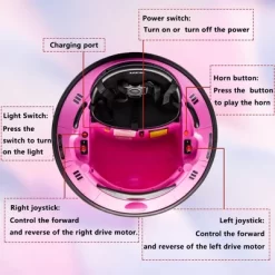 12V Kids Bumper Car With Remote Control, 360° Spin, 3 Speed Modes, LED Flashing Lights