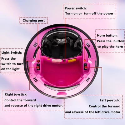 12V Kids Bumper Car With Remote Control, 360° Spin, 3 Speed Modes, LED Flashing Lights 3 12V Kids Bumper Car With Remote Control, 360° Spin, 3 Speed Modes, LED Flashing Lights