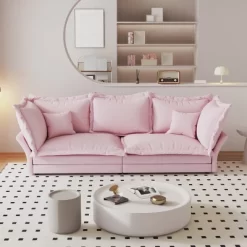 90.55" Modern Sofa Couch, Comfy Upholstered Deep Seat Sofa With Pillows, Convertible Loveseat For Living Room Bedroom Apartment Office -Garvee GUEST 8175b7a4 6c22 42e1 b3e9 2cba20b3d749