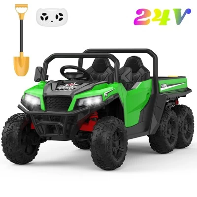 Garvee 24V 4WD 6-Wheel Ride On Dump Truck For Kids, 2-Seater Electric Truck With Remote Control, Motorized Dump Bed, Shovel, LED Lights & Music 13 Garvee 24V 4WD 6-Wheel Ride On Dump Truck For Kids, 2-Seater Electric Truck With Remote Control, Motorized Dump Bed, Shovel, LED Lights & Music - Image 11