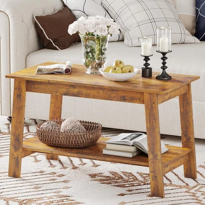 Stylish 31.5" Coffee Table With Open Shelves - 2-Tier Modern Industrial Design 11 Stylish 31.5" Coffee Table With Open Shelves - 2-Tier Modern Industrial Design - Image 9