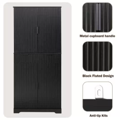 72" Fluted Kitchen Pantry Cabinet, Freestanding Cupboard Storage Cabinet With Drawers, Coffee Bar Cabinet For Living Room Hallway -Garvee GUEST 82f14788 aca1 419a 821a 352537c85cac