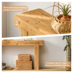 63" Entryway Console Table, Wooden Narrow Behind Couch Table, Rectangular Narrow Long Sofa Table, Sofa Foyer Table For Entryway Hallway Living Room -Garvee GUEST 8334c60d b1bf 44b9 b555 42c0ade44493