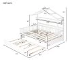 Full Size House Bed With Storage Shelves Full Size Platform Bed Frame With Twin Trundle For Kids Teens Girls Boys White -Garvee GUEST 836f4c5c 55b6 49f7 9b95 13d2c0a6c5f3