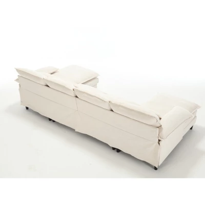 4 Seater U Shaped Modular Sectional Sofa Couch For Living Room, Corner Sofa With 4pcs Waist Pillows 4 4 Seater U Shaped Modular Sectional Sofa Couch For Living Room, Corner Sofa With 4pcs Waist Pillows - Image 2