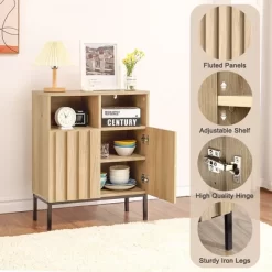 Sideboard Buffet Cabinet, Storage Cabinet Cupboard Table With Adjustable Shelves, Hallway Table