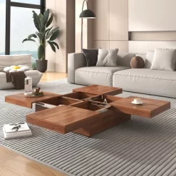 39.4" Sliding Top Coffee Table, Slide Table With 4 Storage Compartments, Farmhouse Square Marble Veneer Coffee Table 12 39.4" Sliding Top Coffee Table, Slide Table With 4 Storage Compartments, Farmhouse Square Marble Veneer Coffee Table -Garvee GUEST 84ef0e1c 90f5 4f4f b98c f5e48fa9af33