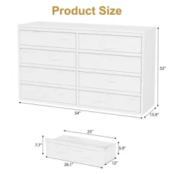 Garvee 8 Drawer Dresser For Bedroom, 54" White Double Dresser Organizer With Concave Handle, Modern Chest Of Drawer For Bedroom Living Room Nursery 13 Garvee 8 Drawer Dresser For Bedroom, 54" White Double Dresser Organizer With Concave Handle, Modern Chest Of Drawer For Bedroom Living Room Nursery -Garvee GUEST 852538dd 48d7 4f0a 91c9 61ebd5019a16