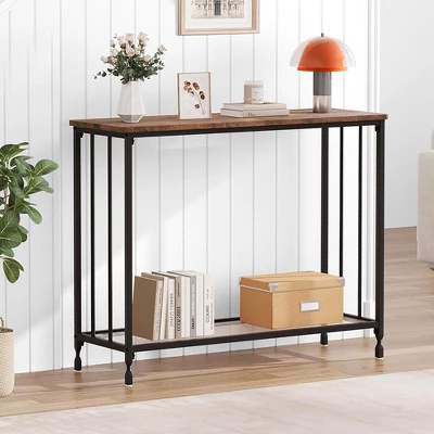 Whizmax Console Table, Sofa Tables Narrow Entryway Table With Glass Shelf And Metal Frame For Living Room, Foyer, Bedroom 3 Whizmax Console Table, Sofa Tables Narrow Entryway Table With Glass Shelf And Metal Frame For Living Room, Foyer, Bedroom