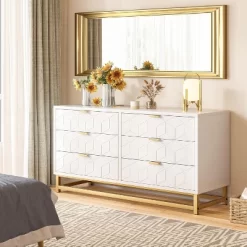 6-Drawer Dresser For Bedroom – Modern Wood Chest With Gold Metal Handles For Hallway, Entryway, And Living Room 15 6-Drawer Dresser For Bedroom – Modern Wood Chest With Gold Metal Handles For Hallway, Entryway, And Living Room -Garvee GUEST 85b14ea1 2f6f 4be9 b68c 5356b40eb1d4