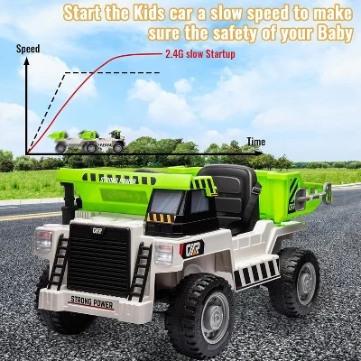 12V Ride On Dump Truck For Kids With Parental Remote Control 4-Wheeler Toy Electric Car 12 12V Ride On Dump Truck For Kids With Parental Remote Control 4-Wheeler Toy Electric Car - Image 10