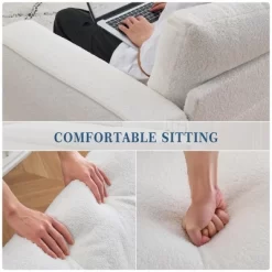 84" Sofa Couch, Large Loveseat Sofa With Streamlined Armrests & Wood Feet -Garvee GUEST 86085cc1 a912 48c7 aa7d 03f4b00bbf24