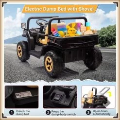 Garvee 24V Kids Ride On Dump Truck, 2-Seater Electric UTV With Remote Control, 4x35W Motors, Shovel, Music, Lights & Bluetooth 16 Garvee 24V Kids Ride On Dump Truck, 2-Seater Electric UTV With Remote Control, 4x35W Motors, Shovel, Music, Lights & Bluetooth -Garvee GUEST 86a2b0dc e2f6 404f b0a1 ff2bd3822332