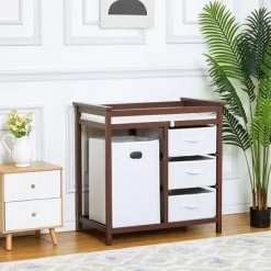 Wooden Baby Changing Table Solid Wood Diaper Changing Station Changing Table With Laundry Basket And Drawer -Garvee GUEST 873aa0ff 492d 4854 98b1 41bbfff8d707