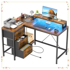 L-Shaped Computer Desk With 4 Power Outlets, 2 USB Ports, 7-Color LED Lights 20 L-Shaped Computer Desk With 4 Power Outlets, 2 USB Ports, 7-Color LED Lights -Garvee GUEST 87b21a3a c35c 4287 afa0 76d47fca848d
