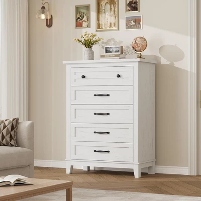 Freestanding 41.3" Tall Vertical Drawer Dresser With Storage , Wooden Closet Storage Chest For Living Room, Bedroom, Entryway, Bedroom 13 Freestanding 41.3" Tall Vertical Drawer Dresser With Storage , Wooden Closet Storage Chest For Living Room, Bedroom, Entryway, Bedroom - Image 11