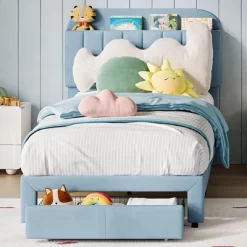Garvee Twin Bed Frame With Drawer, Velvet Upholstered Platform Bed Frame With Storage Headboard, No Box Spring Needed, Easy Assembly 14 Garvee Twin Bed Frame With Drawer, Velvet Upholstered Platform Bed Frame With Storage Headboard, No Box Spring Needed, Easy Assembly -Garvee GUEST 8a0f47b5 0250 4b63 bf93 88d41ddab8ad