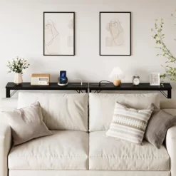 Garvee 5.9" Narrow Sofa Table With Outlets, Skinny Console Table With Storage, Slim Behind Couch Table For Living Room, Hallway, Foyer