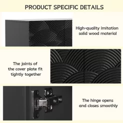 Accent Storage Cabinet, Modern Buffet Sideboard Console Table With 4 Doors And Adjustable Shelves Black 11 Accent Storage Cabinet, Modern Buffet Sideboard Console Table With 4 Doors And Adjustable Shelves Black -Garvee GUEST 8ac26bf2 ef89 4482 aa6d 8783c1fa983f