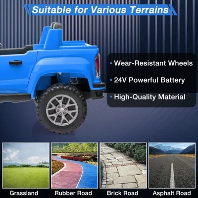 24V 2-Seater Ride On Truck Car, Licensed GMC Battery Powered Electric Kids Car With Remote Control, Ride On Toys For Kids 5 24V 2-Seater Ride On Truck Car, Licensed GMC Battery Powered Electric Kids Car With Remote Control, Ride On Toys For Kids - Image 3