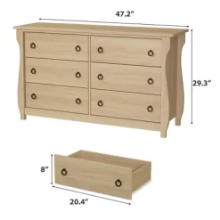 Garvee 6 Dresser For Bedroom, 47.2" Wide Drawer Dresser With Storage Freestanding, Wooden Closet Storage Chest For Living Room, Natural Oak 14 Garvee 6 Dresser For Bedroom, 47.2" Wide Drawer Dresser With Storage Freestanding, Wooden Closet Storage Chest For Living Room, Natural Oak -Garvee GUEST 8b9c74e8 e608 4990 ad9a 7817b16b79bf