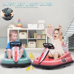 6V Kids Ride-On Bumper Car For Toddlers (Ages 3-6) – 360° Spin, Lights, Music, Horn & Safety Belt -Garvee GUEST 8bd495b3 fdc4 465d 8775 5da033cc7670